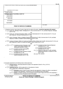 Fillable California Superior Court Forms Proof Of Service Of Summons