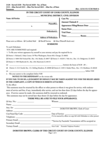 Fillable Circuit Court Of Cook County Summons Form Printable Pdf Download