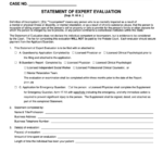 Fillable Form 17 1 Statement Of Expert Evaluation Probate Court Of