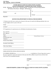 Fillable Form Ccdr N030 Motion For Appointment Of Special Process