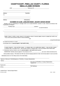 Fillable Form Sc 046 Statement Of Claim Landlord tenant Security