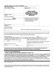 Fillable Lvjcvl Form 126 Small Claimscomplaint For