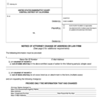 Fillable Notice Of Attorney Change Of Address Or Law Firm Form United