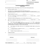 Fillable Online Case Management Schedule short Version 19th