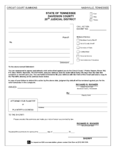 Fillable Online Circuitclerk Nashville Tn Secretary Of State Form Fax