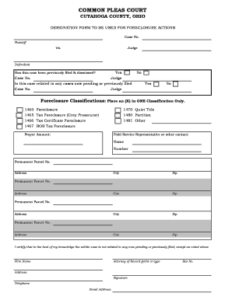 Fillable Online Designation Form Cuyahoga County Clerk Of Courts Fax