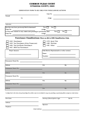 Fillable Online Designation Form Cuyahoga County Clerk Of Courts Fax 