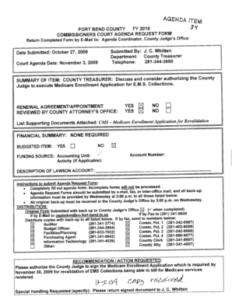 Fillable Online FORT BEND COUNTY AGENDA ITEM FY2010 COMMISSIONERS COURT