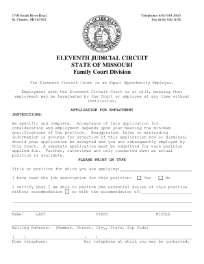 Fillable Online Mjja ELEVENTH JUDICIAL CIRCUIT STATE OF MISSOURI Family 