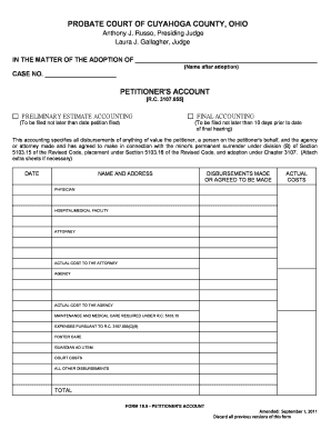 Fillable Online Probate Cuyahogacounty Probate Forms Adoption 1997 