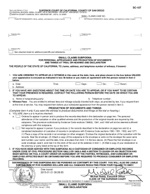 Fillable Online Sdcourt Ca SC 107 Name And Address Of Court SUPERIOR 