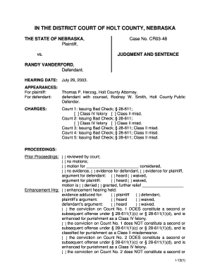 Fillable Online State V Vanderford District Court Of Nebraska 