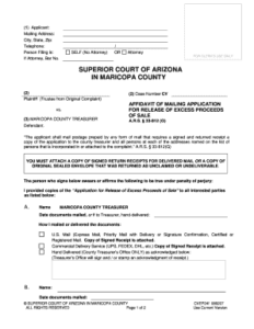 Fillable Online Superiorcourt Maricopa AFFIDAVIT OF MAILING APPLICATION