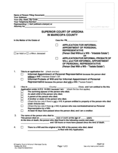 Fillable Online Superiorcourt Maricopa Name Of Person Filing Document