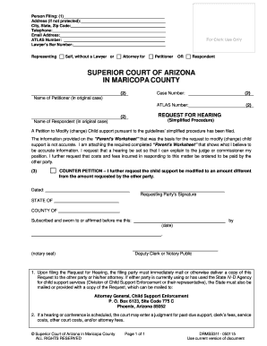 Fillable Online Superiorcourt Maricopa RESPONSE TO PETITION TO MODIFY 