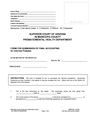 Fillable Online Superiorcourt Maricopa SUPERIOR COURT OF ARIZONA IN