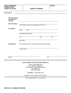 Fillable Online WCPC75 Wayne County Probate Court Fax Email Print