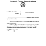 Fillable Online Witness Proof Monmouth County Fax Email Print PdfFiller