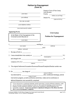 Fillable Petition For Expungement Form Edit Online Download Samples 