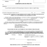 Fillable Subpoena Duces Tecum State Of Illinois Circuit Court