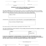 Fillable Summons And Notice Of Pretrial Conference Florida Bankruptcy