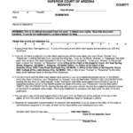 Fillable Summons Superior Court Of Arizona Mohave County Printable