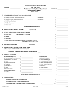 Financial Statement Short Form Massachusetts Free Download