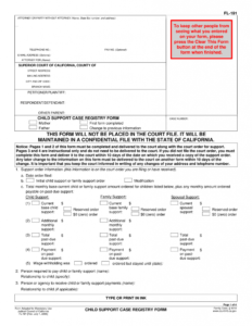 FL 191 Child Support Case Registry Form Pinkham Law Pinkham