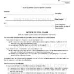 Form 1 Download Fillable PDF Or Fill Online Notice Of Civil Claim