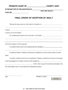 Form 19 1 Download Fillable PDF Or Fill Online Final Order Of Adoption