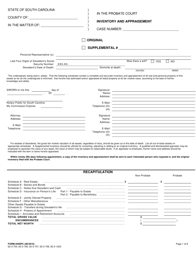 Form 350PC Download Printable PDF Or Fill Online Inventory And 