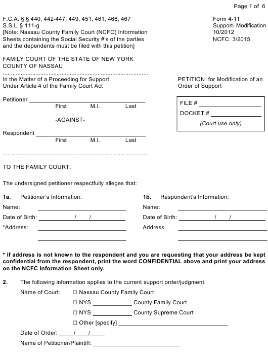 Form 4 11 Download Printable PDF Or Fill Online Petition For 