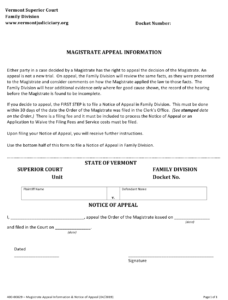 Form 400 00829 Download Fillable PDF Or Fill Online Magistrate Appeal