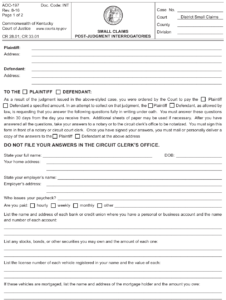 Form AOC 197 Download Fillable PDF Or Fill Online Small Claims Post