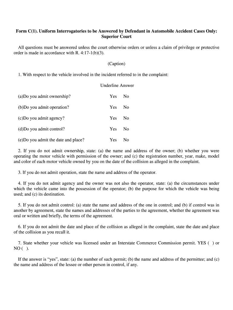 Form C Interrogatories Fill Online Printable Fillable Blank 