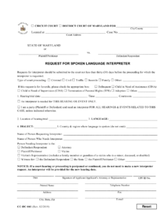 Form CC DC 041 Download Fillable PDF Or Fill Online Request For Spoken