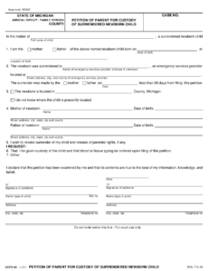 Form CCFD03 Download Fillable PDF Or Fill Online Petition Of Parent For