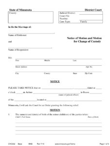 Form CHC302 Download Printable PDF Or Fill Online Notice Of Motion And