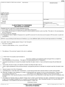 Form CP10 Download Fillable PDF Or Fill Online Claim Of Right To