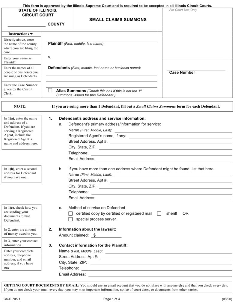 Form CS S705 1 Download Fillable PDF Or Fill Online Small Claims