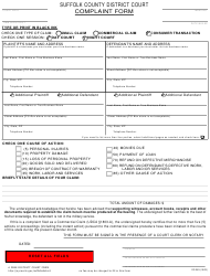 Form DC 283 Download Fillable PDF Or Fill Online Complaint Form Suffolk 