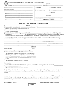 Form DC CV 081 Download Fillable PDF Or Fill Online Petition For