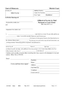 Form DIV1304 Download Fillable PDF Or Fill Online Affidavit Of Service