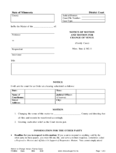 Form FAM802 Download Printable PDF Or Fill Online Notice Of Motion And