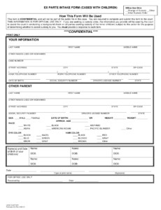 Form FamLaw 213 Download Printable PDF Or Fill Online Ex Parte Intake