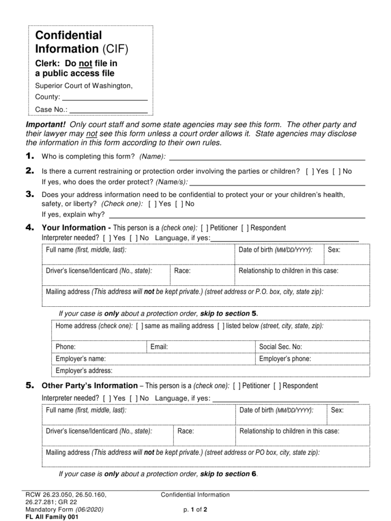 Form FL All Family001 Download Printable PDF Or Fill Online 