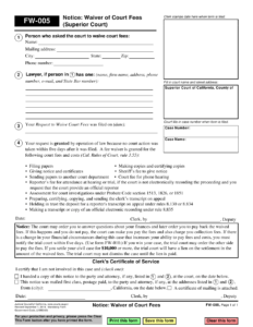 Form FW 005 Download Fillable PDF Or Fill Online Notice Waiver Of