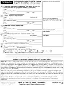 Form FW 008 GC Download Fillable PDF Or Fill Online Order On Court Fee