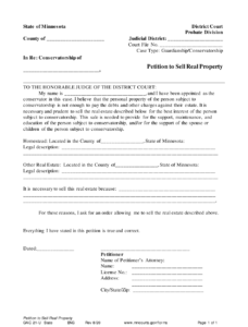 Form GAC21 U Download Printable PDF Or Fill Online Petition To Sell