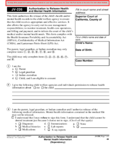 Form JV 226 Download Fillable PDF Or Fill Online Authorization To